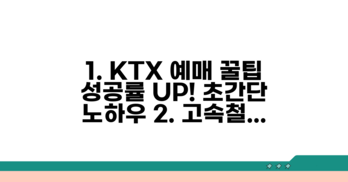 고속철도 예매 필수 팁