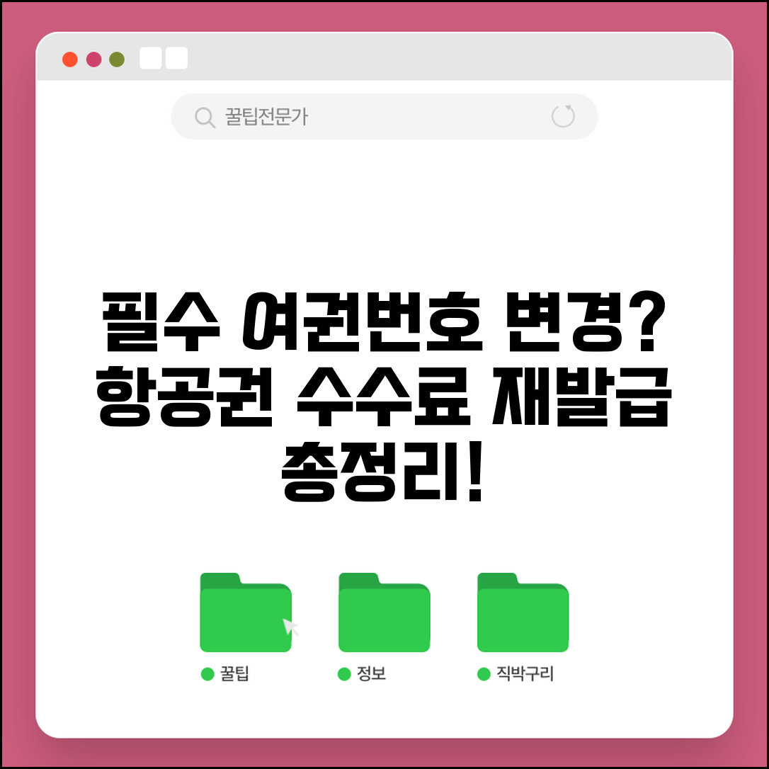 항공권 여권번호 변경 수수료와 재발급 정보 알아보기