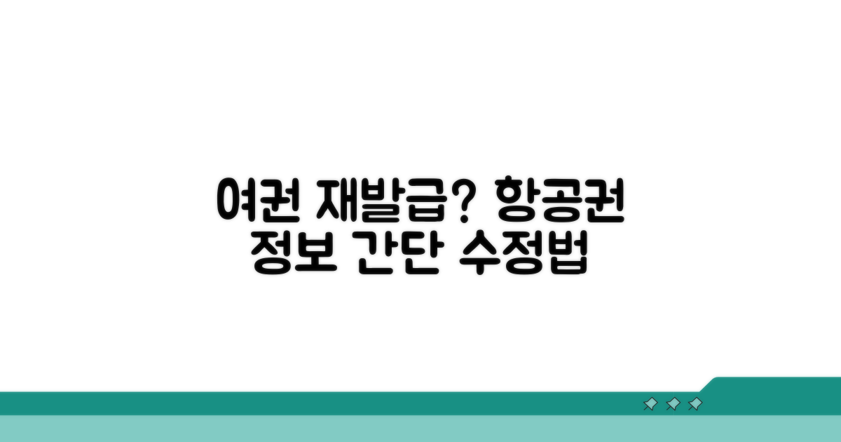 여권 재발급 후 항공권 정보 수정법