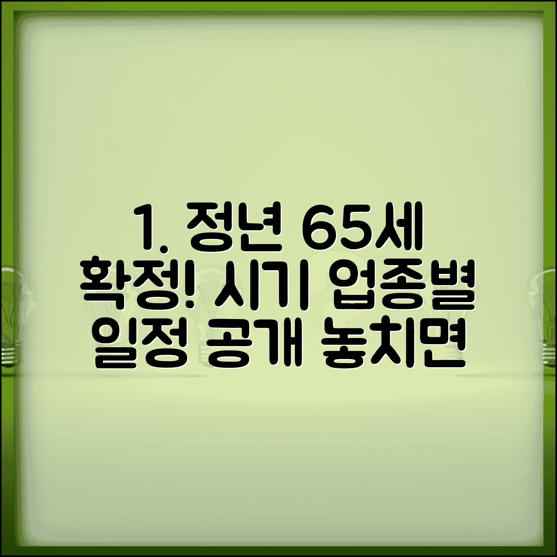 정년연장 65세 시행 시기와 업종별 적용 일정