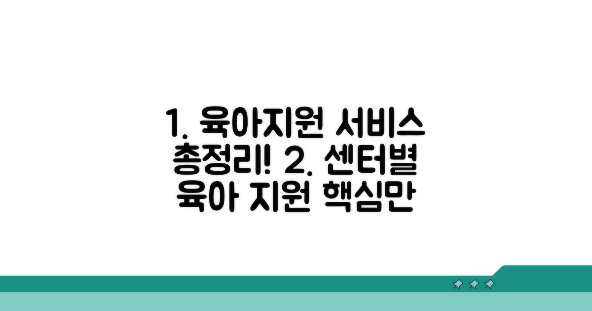 센터별 육아지원 서비스 총정리