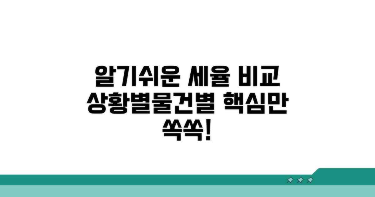 물건별/상황별 적용 세율 비교 분석