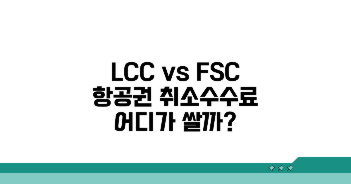 LCC vs FSC 취소 수수료 비교