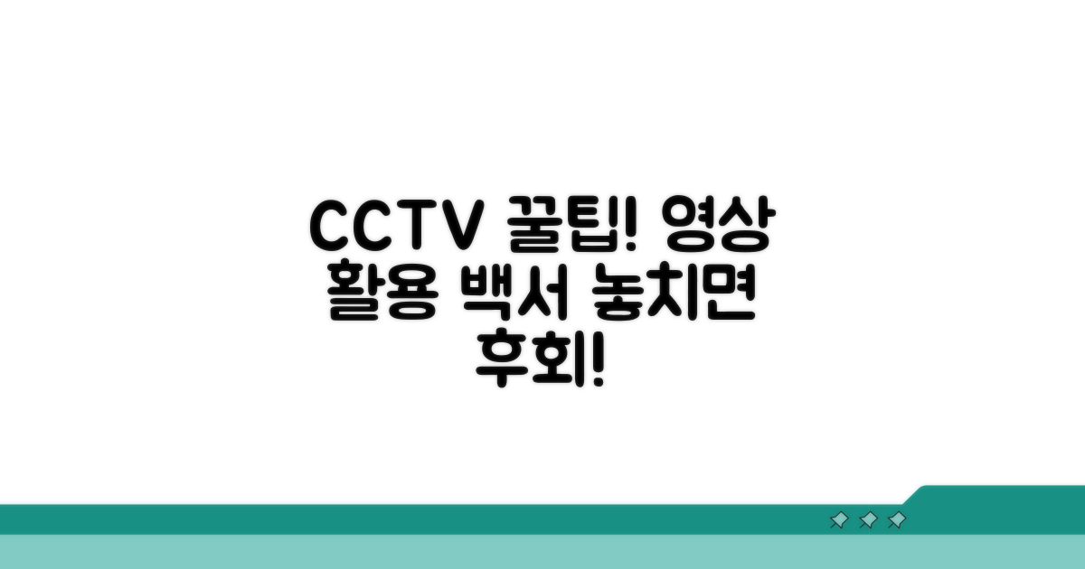 CCTV 영상 활용 꿀팁과 추가 정보
