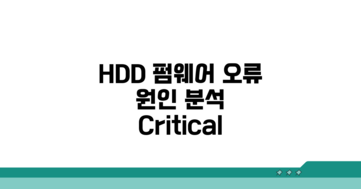 HDD 펌웨어 오류 원인 분석