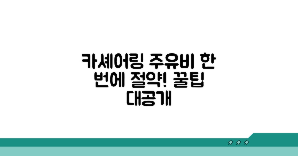 카셰어링+주유비 동시 절약 노하우