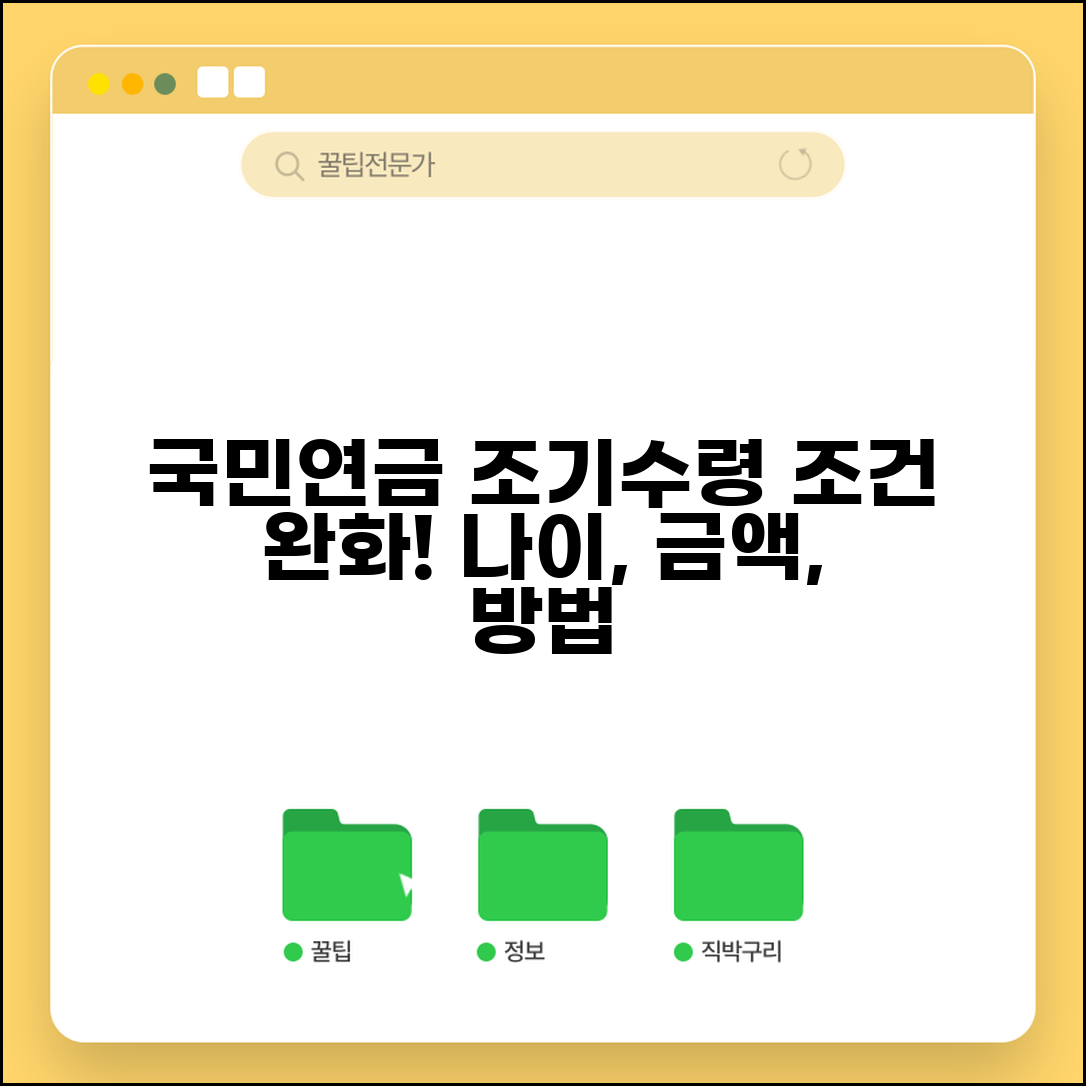 국민연금 조기수령조건 완화 | 자격 요건 개선, 신청 방법, 나이 및 금액 알아보기
