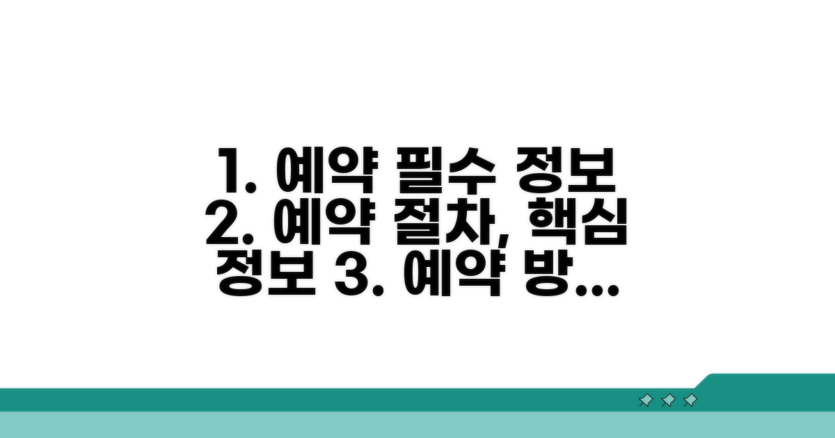 예약 절차와 필수 정보