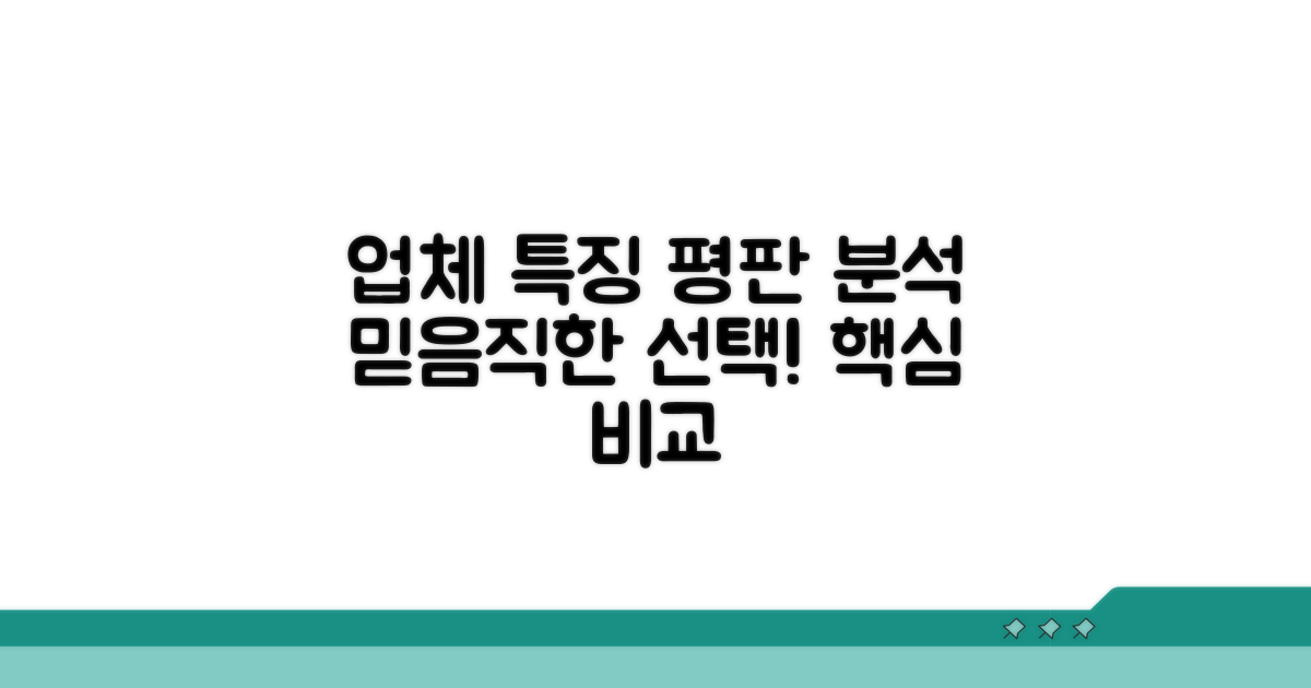 업체 특징과 믿음직한 평판 분석