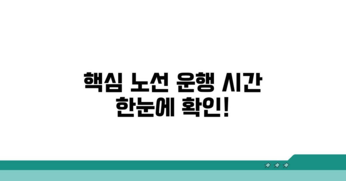 핵심 노선별 운행 시간 확인