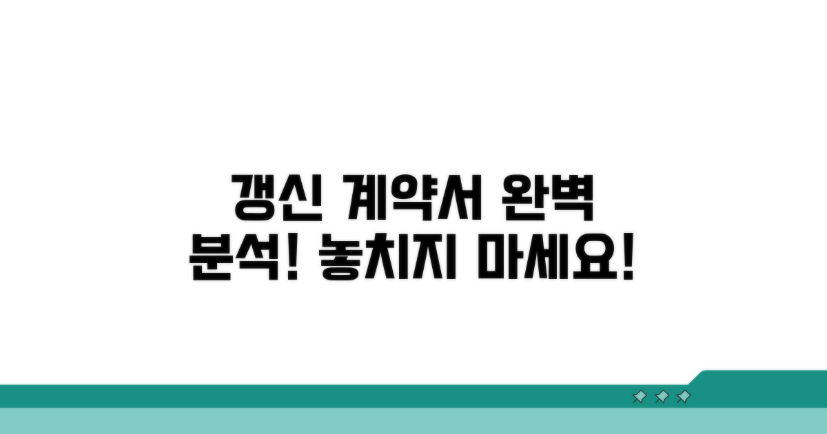 갱신 계약서 양식 완벽 분석