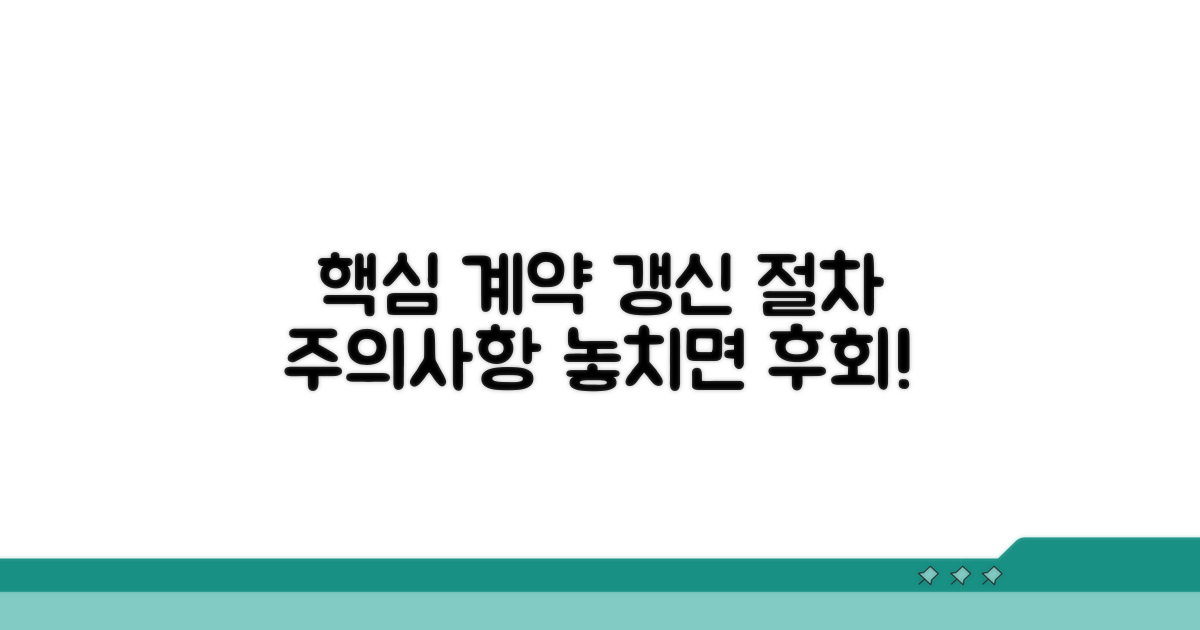 계약 갱신 절차와 주의사항