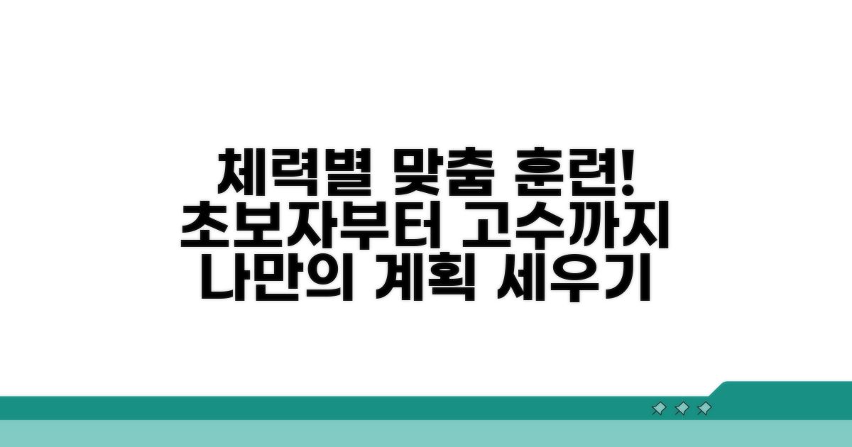체력 수준별 훈련 계획 세우기
