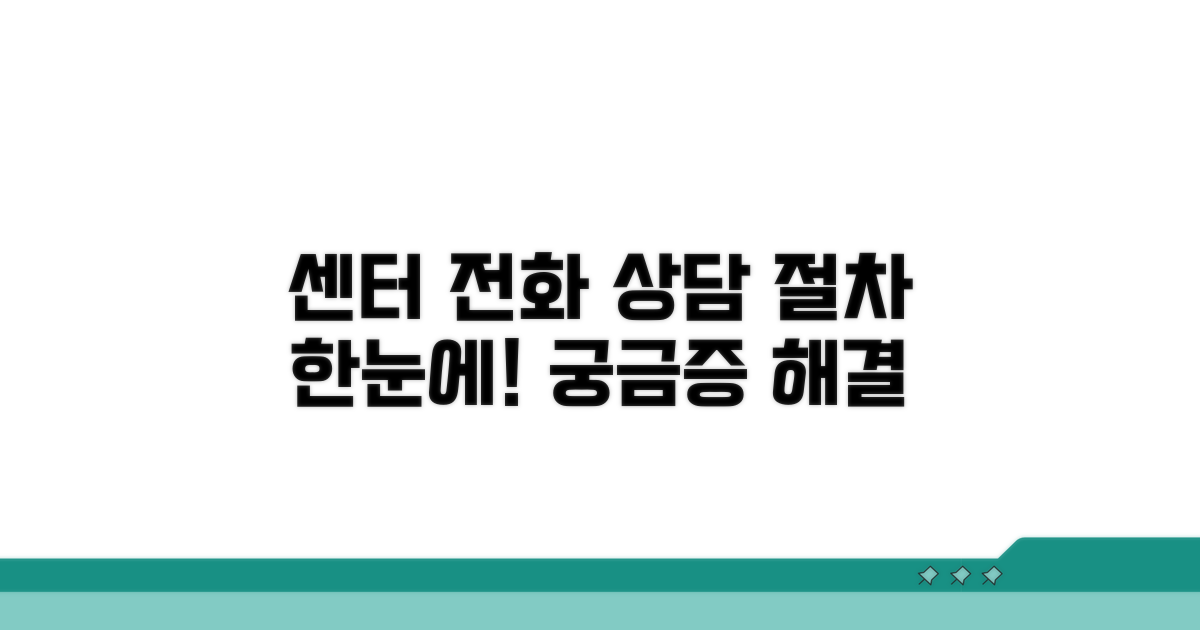 센터 전화 및 상담 절차 안내