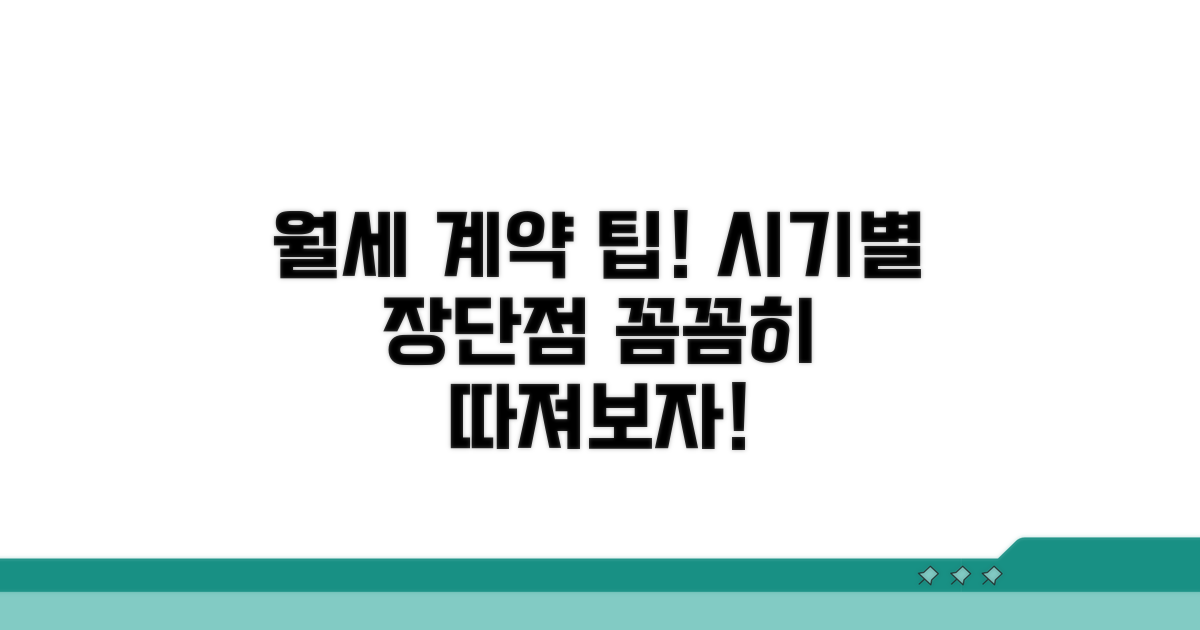 월세 계약 시기별 장단점 분석