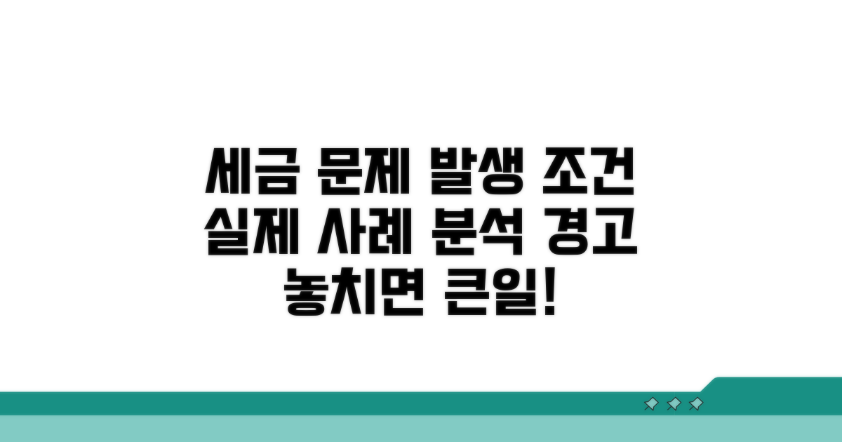 세금 문제 발생 조건 및 사례