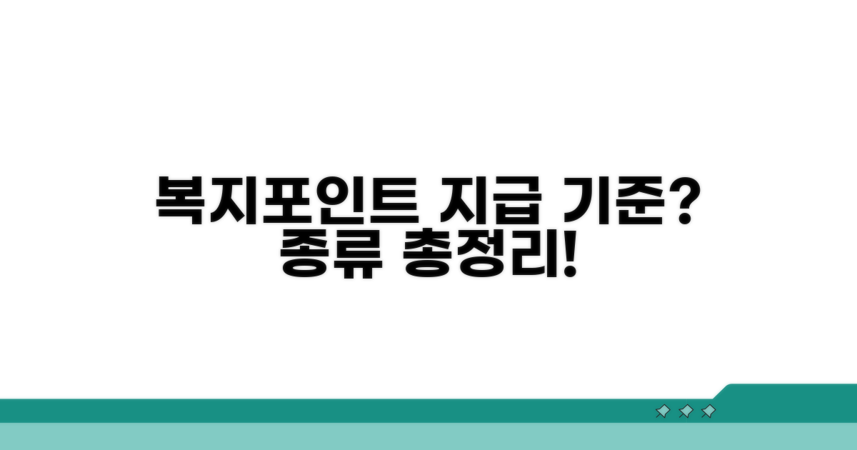 복지포인트 지급 기준과 종류