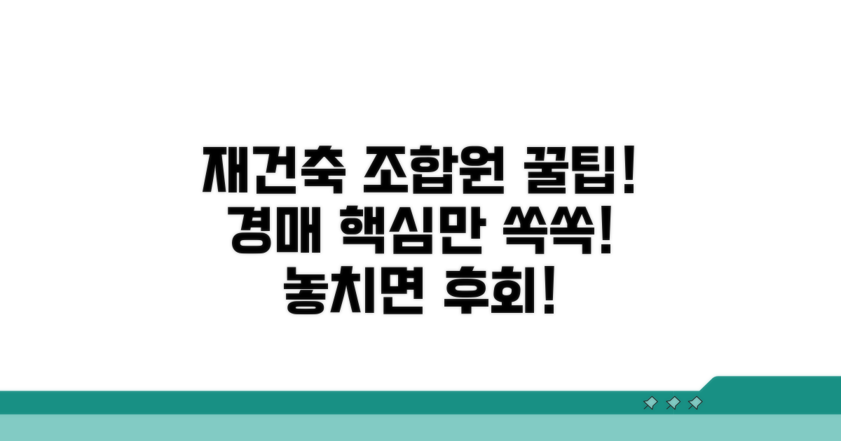 재건축 조합원 경매 핵심 정리