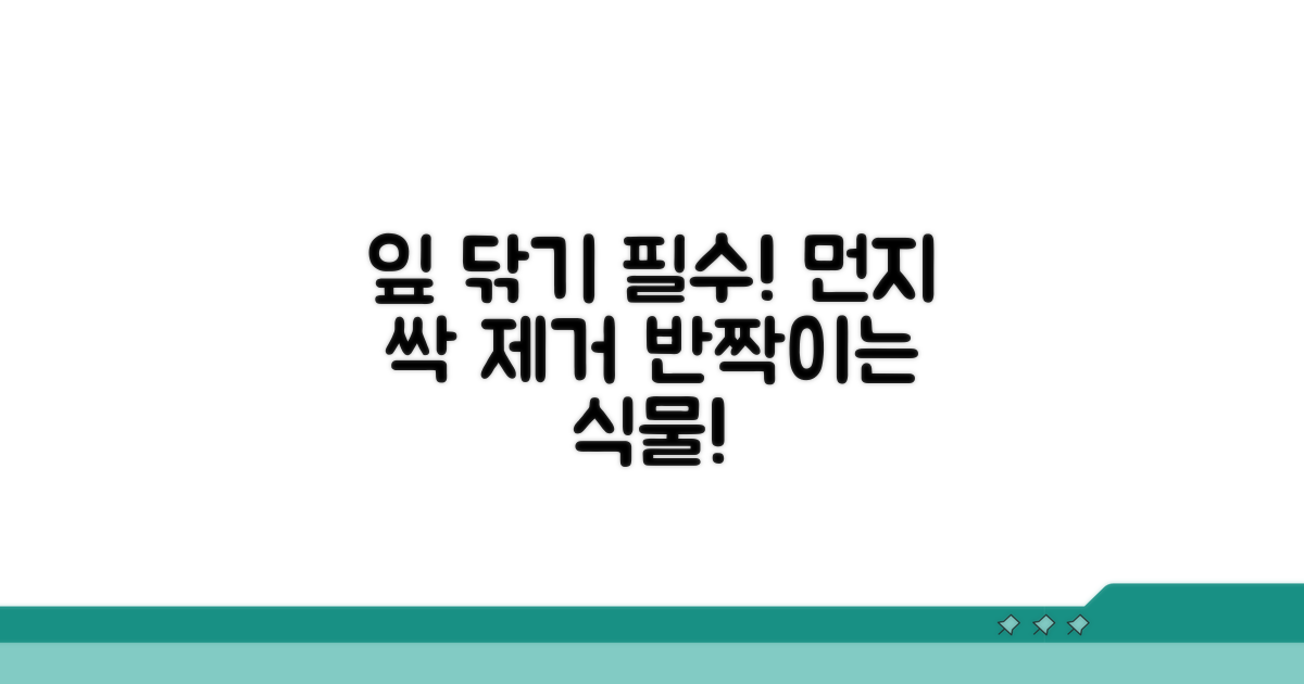 잎 닦기 주기, 먼지 제거 필수