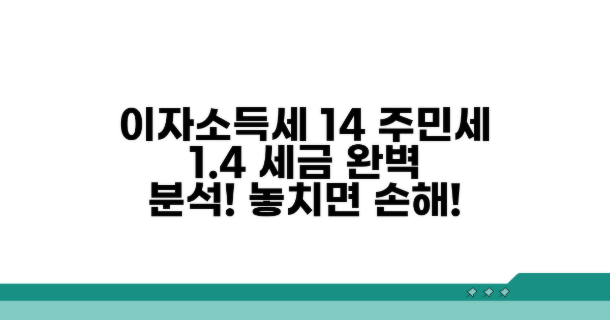 이자 소득세 14% + 주민세 1.4% 상세 분석