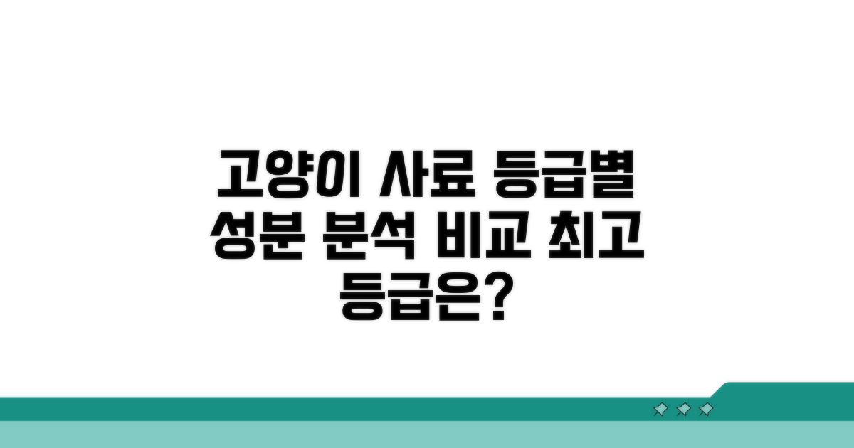 고양이 사료 등급별 성분 비교