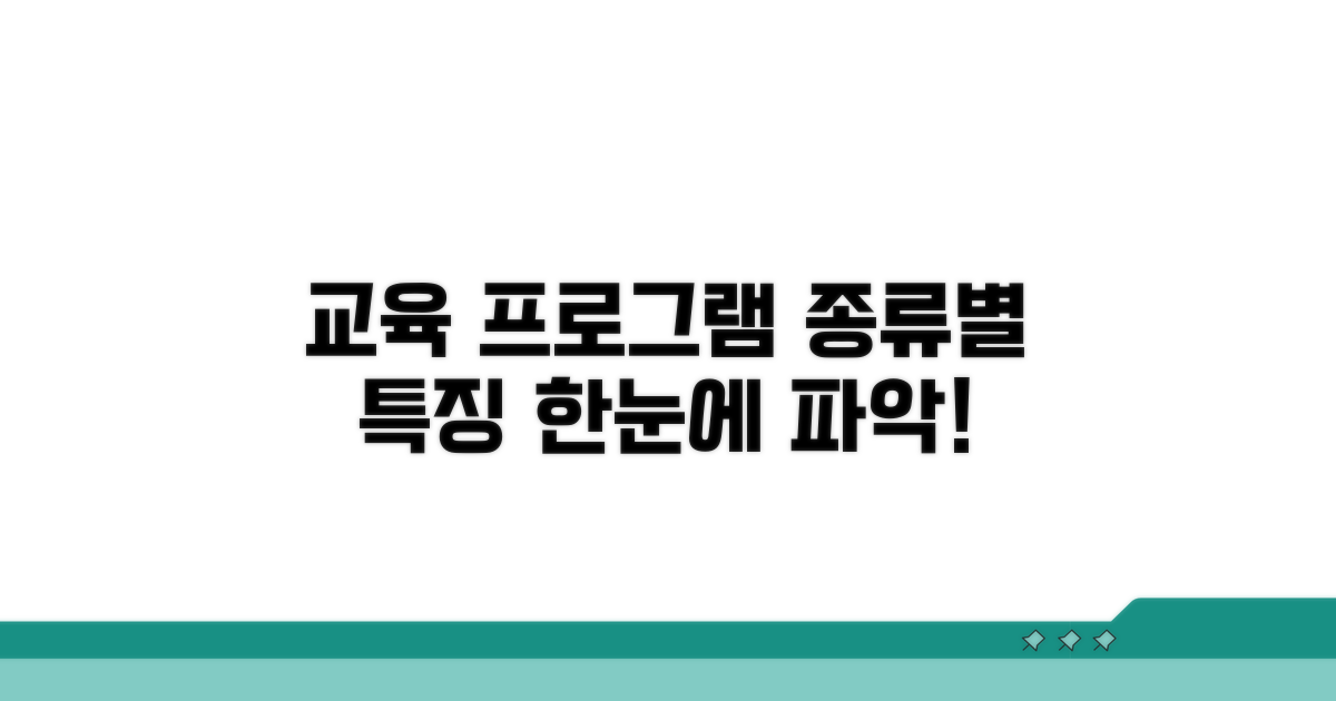 교육 프로그램 종류와 특징