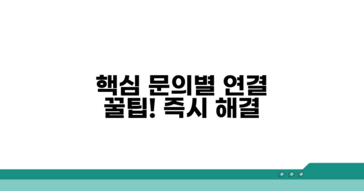 주요 문의별 연결 팁