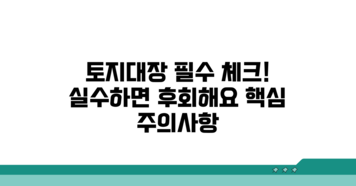 토지대장 이용 시 주의사항 체크