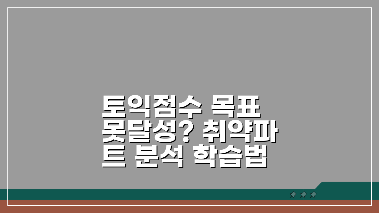 토익점수 목표 못달성? 취약파트 분석 학습법 시험전략 수정 5가지